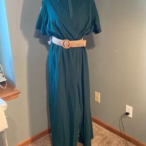 Emerald green jumpsuit. Size XL.